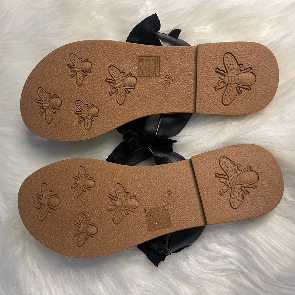 Pineapple Toe Sandals Flats with Ruffle Band on Top EUR 39 US 38.5 Spring Summer - Picture 6 of 6